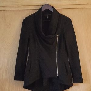 WHBM black asymmetrical zippered jacket